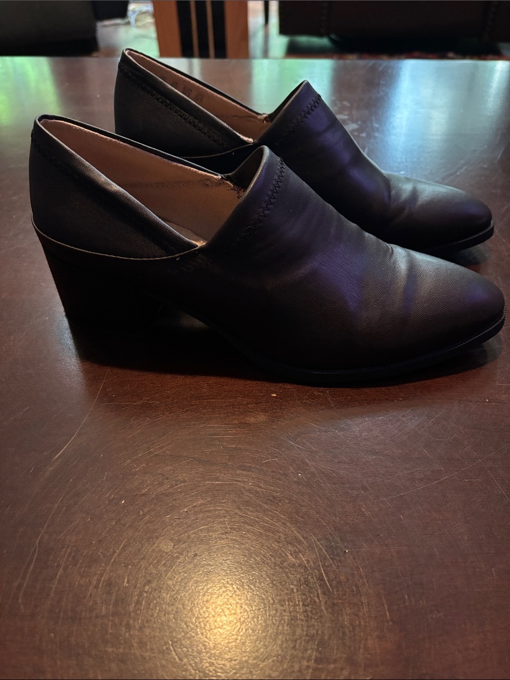Life Stride Dark Brown Low Block Heel Dina Slip-On Pumps